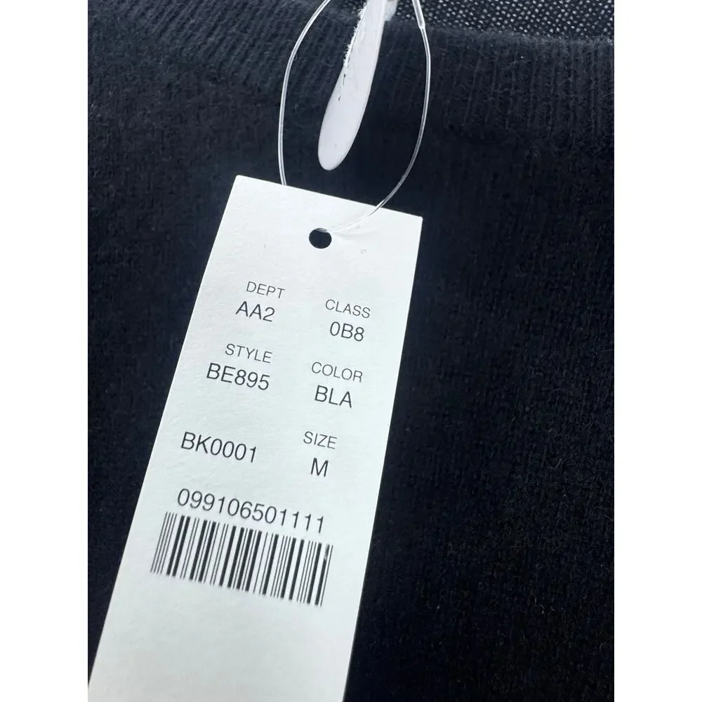 J. Crew Men's Cashmere Crewneck Sweater Long Sleeves Black Size Medium NWT